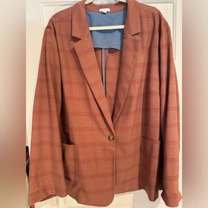 J. Jill Women's Rust Plaid Blazer